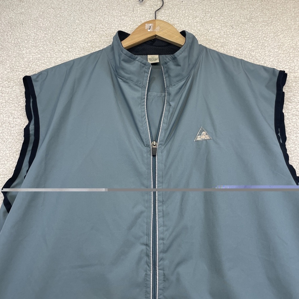 EMS Golf Vest Mens L Blue Grey Full Zip Windbreaker‎ Sleeveless Mesh Vented